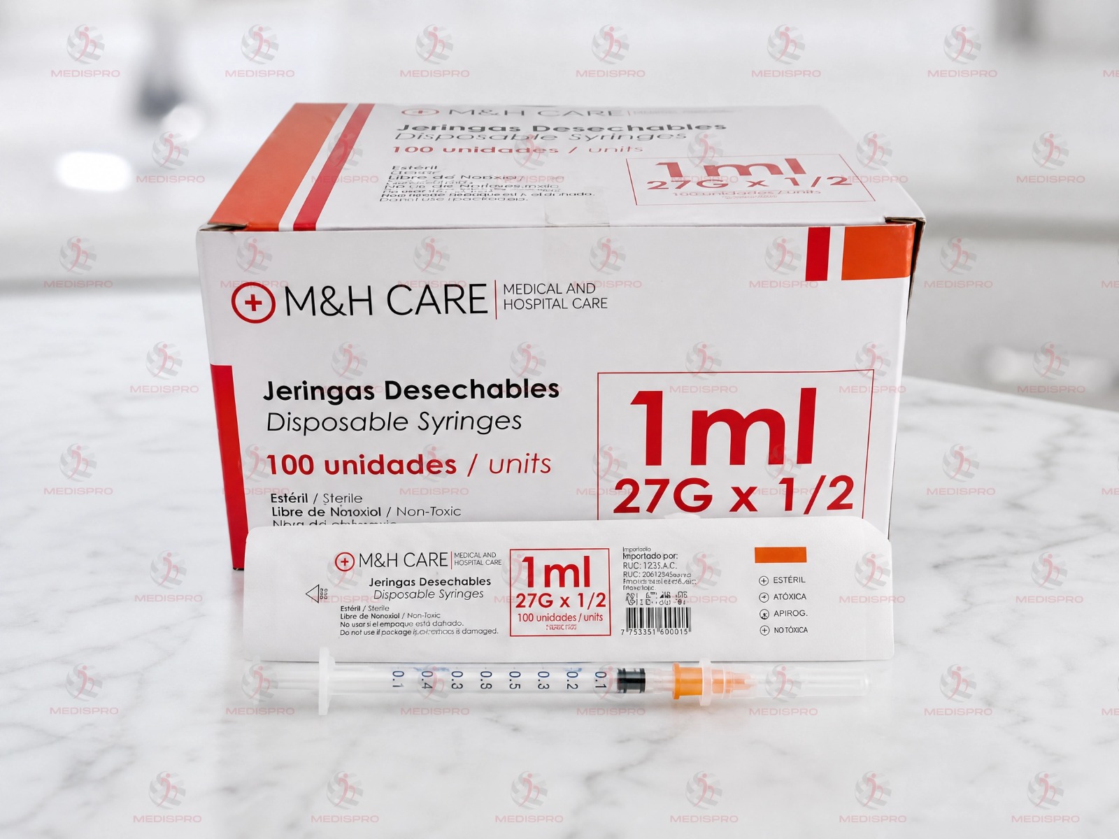 Jeringa 1 ml 27G x ½" — M&H